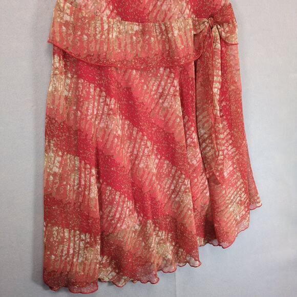 Vtg Jonathan Martin Studio Size 10 Drop Waist Chiffon Dress, Flutter Cap Sleeves - Picture 4 of 6